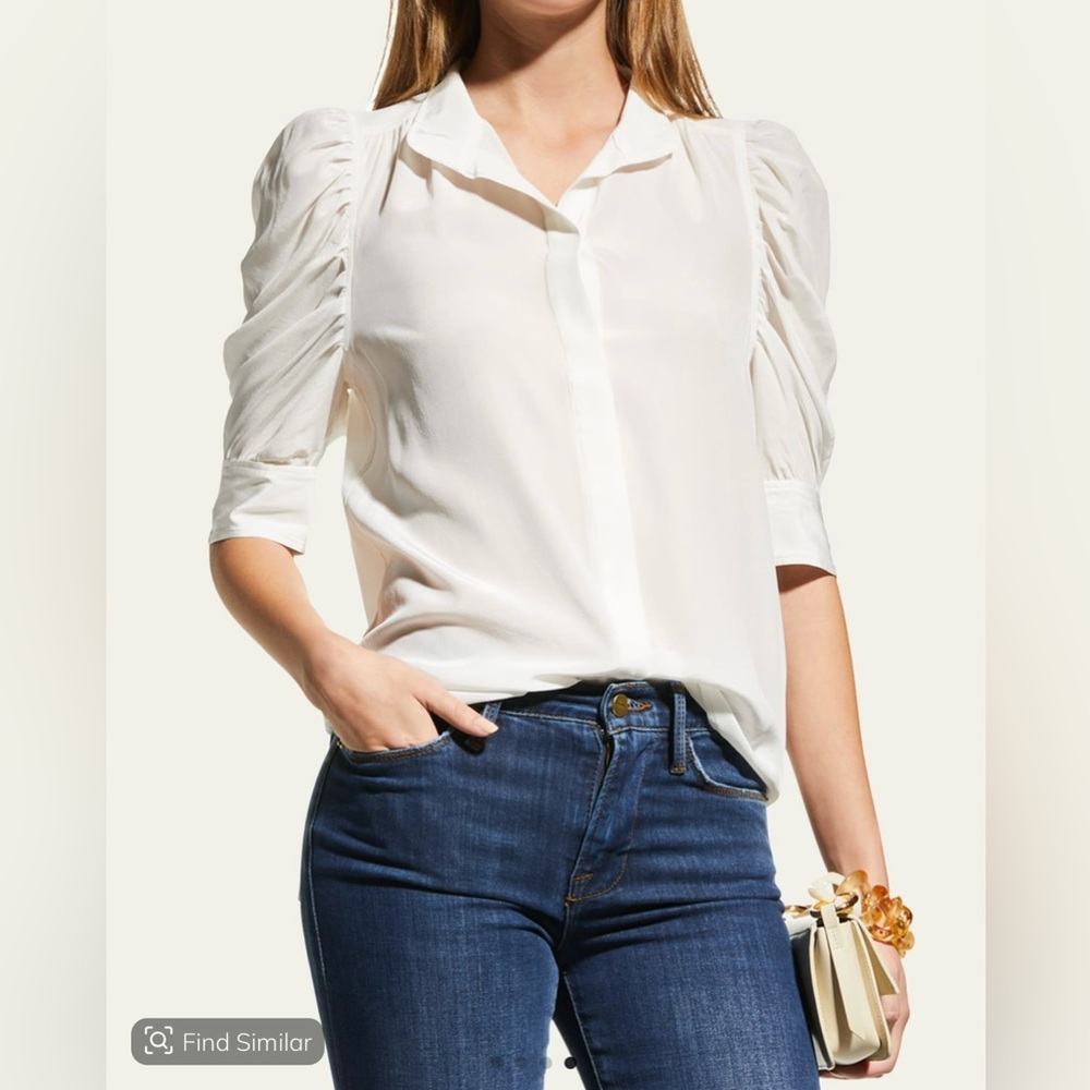 Frame Gillian Ivory Puff Sleeve Blouse